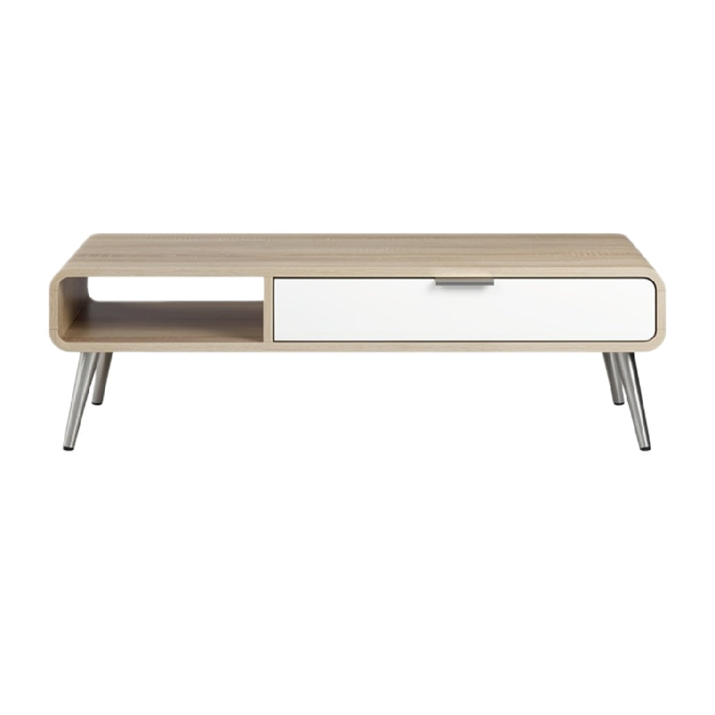 Moderne Salontafel met Houten Blad en Lades