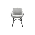 Moderne grijze fauteuil met metalen poten